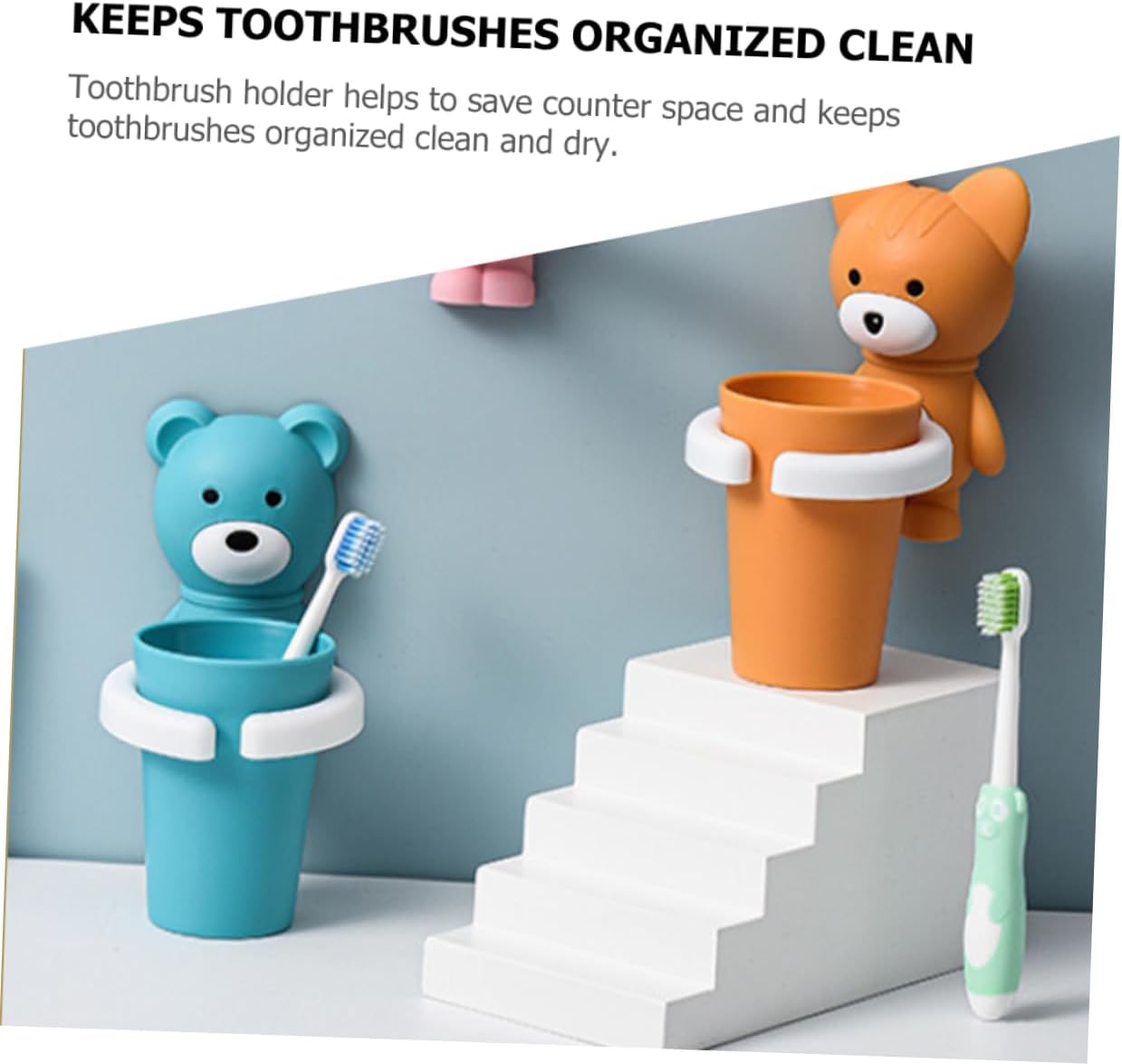 NOLITOY Meowth Tooth Brush Mouth Wash Organizer for Kids