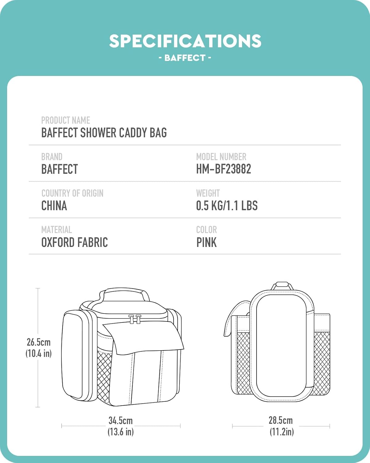 Stylish Portable Shower Caddy Bag for Dorm Travel Gym
