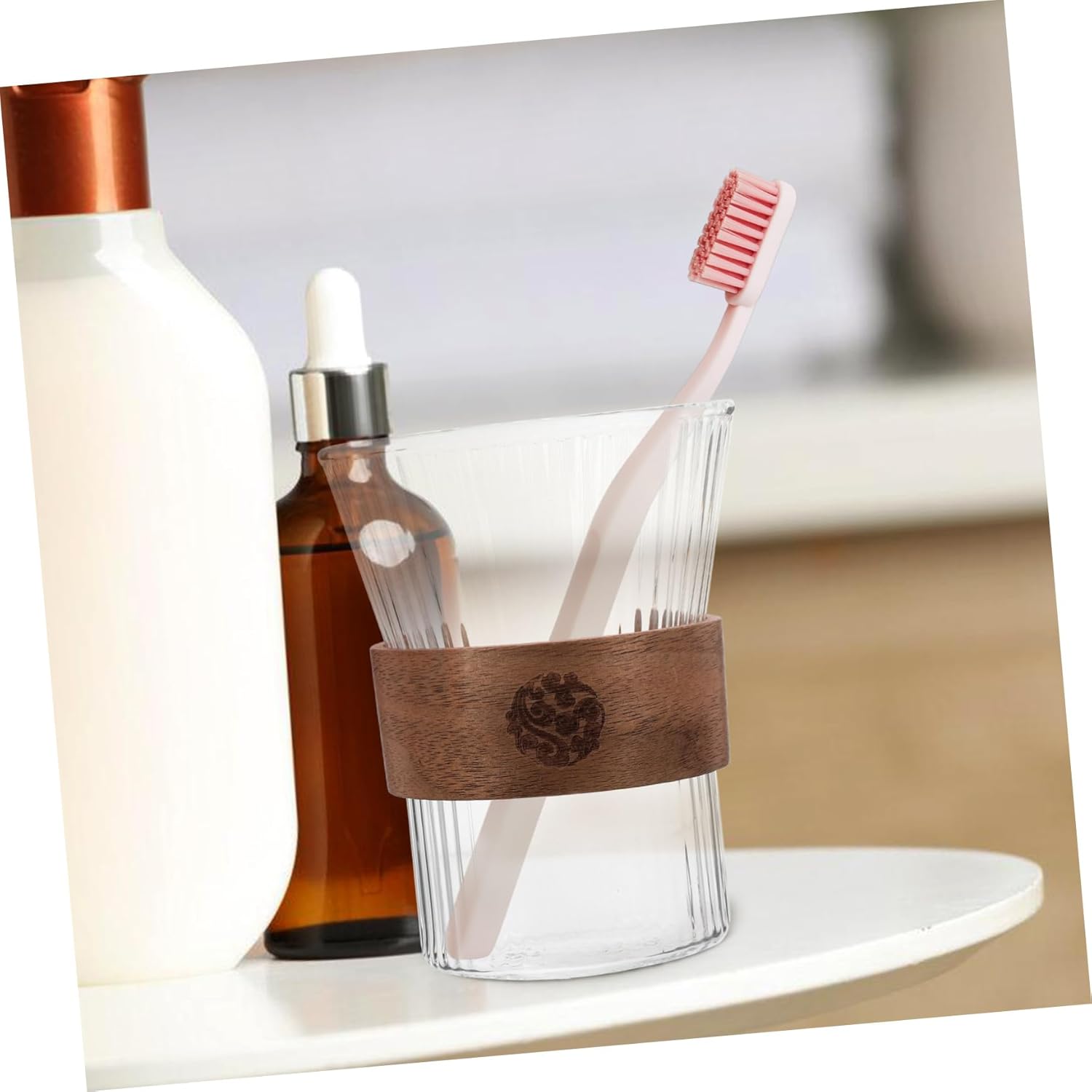 Cabilock Glass Toothbrush Cup for Oral Care and Mobility