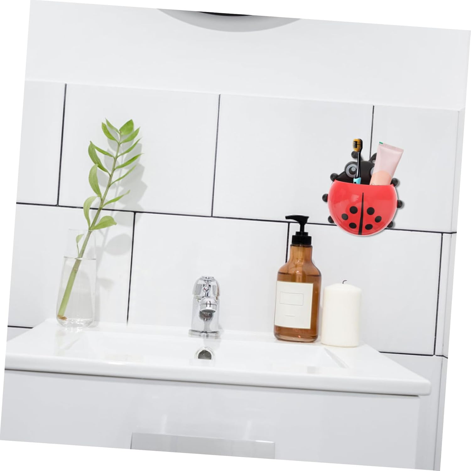 Ladybug Toothbrush Holder Wall Suction Cup