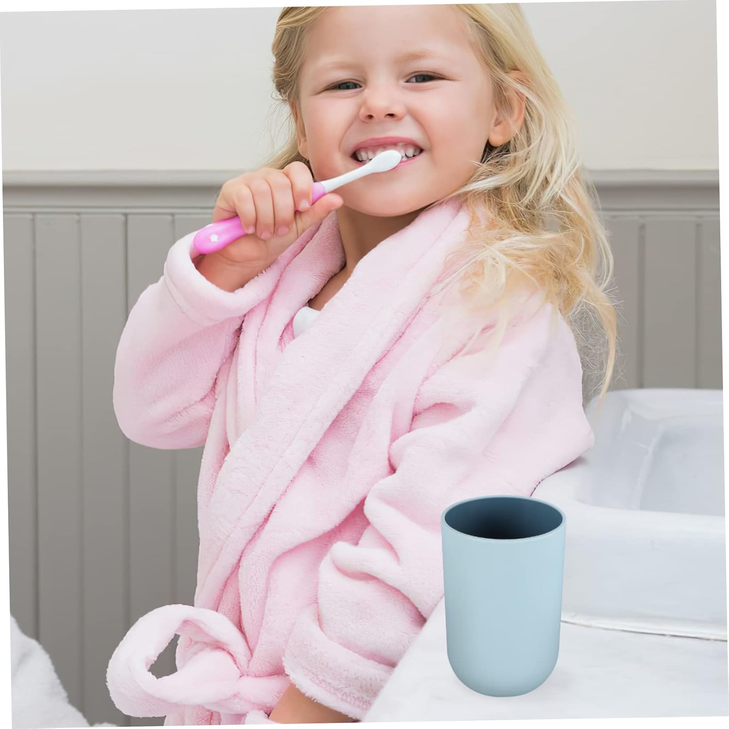 4-Piece Simple Style Toothbrush Tumblers Bathroom Mouthwash Cups Reusable Easy to Clean