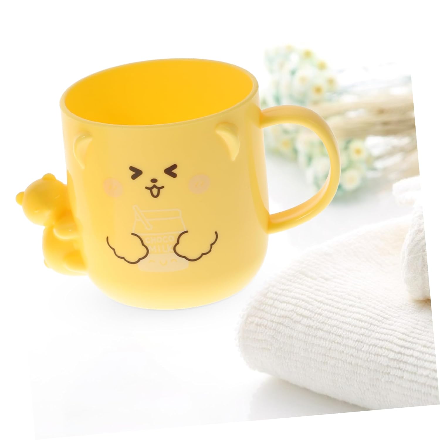 Adorable Bear Toothbrush Cup for Mouthwash 2-Piece Set