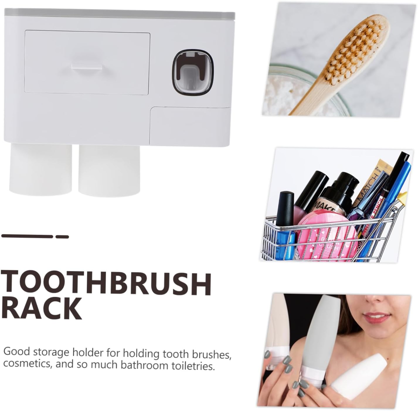 DECHOUS Space Saving Wall-Mounted Toothbrush Holder