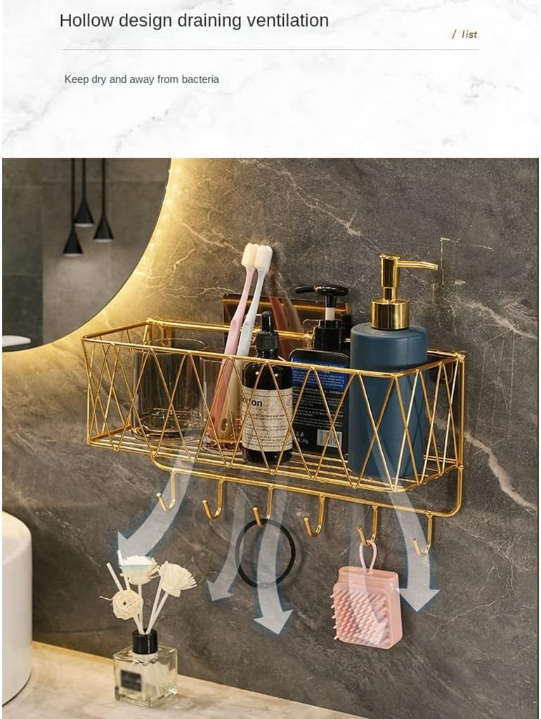 Stylish Black No-Drill Shower Caddy for Bathroom Organization