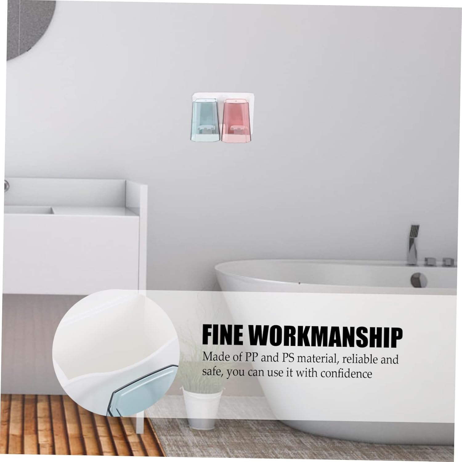 Cabilock Wall Mounted Cup Holder for Bathroom Storage