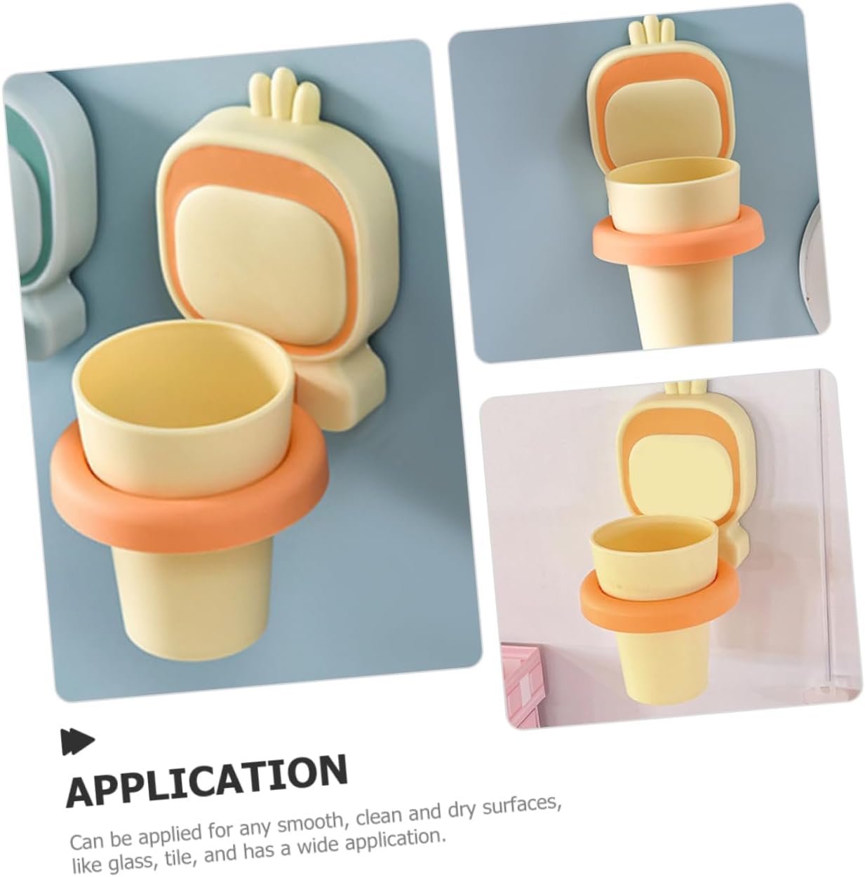 Sturdy Wall-Mounted Toothbrush Cup Holder for Kids