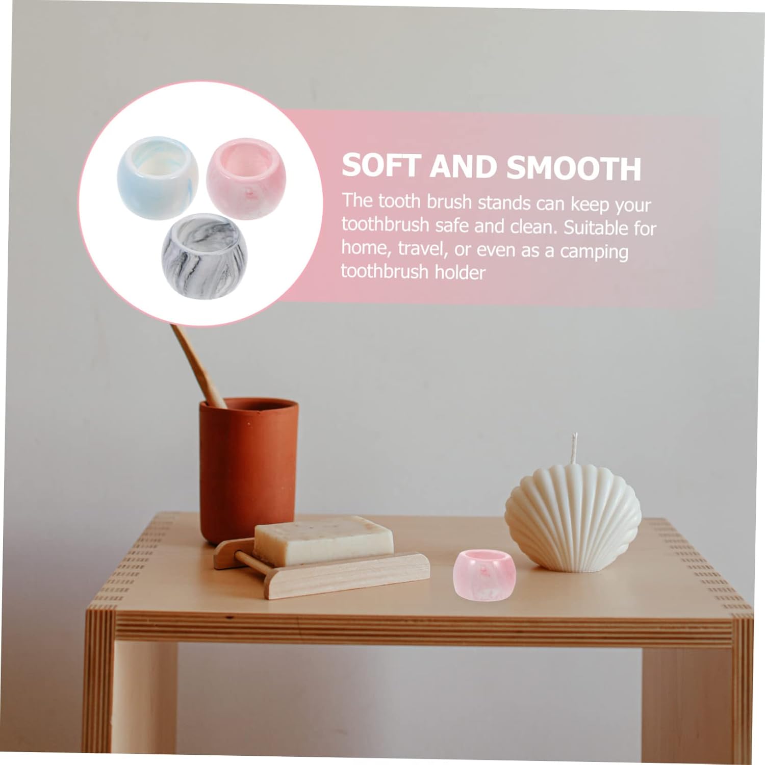 Healifty 3-Piece Ceramic Electric Toothbrush Holder Pack for Bathrooms