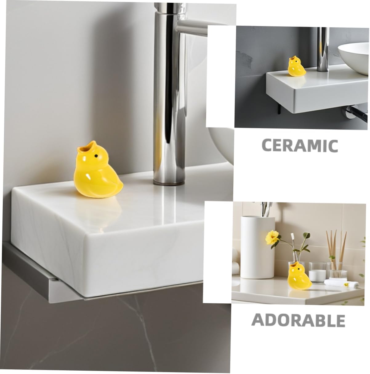 2pcs Cute Ceramic Animal Toothbrush Holder for Boys and Girls