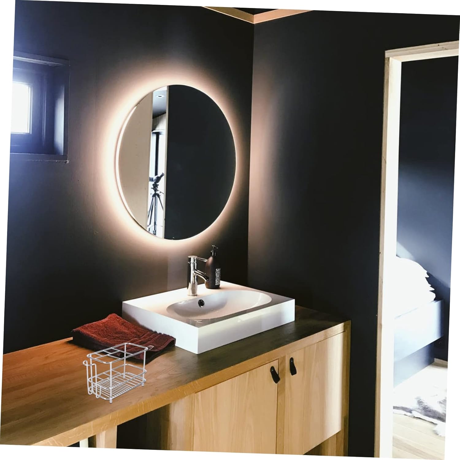 STOBAZA Durable Stainless Steel Toothbrush Wall-Mounted Holder for Bathroom
