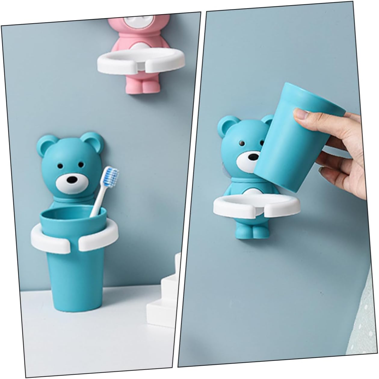 NOLITOY Meowth Tooth Brush Mouth Wash Organizer for Kids