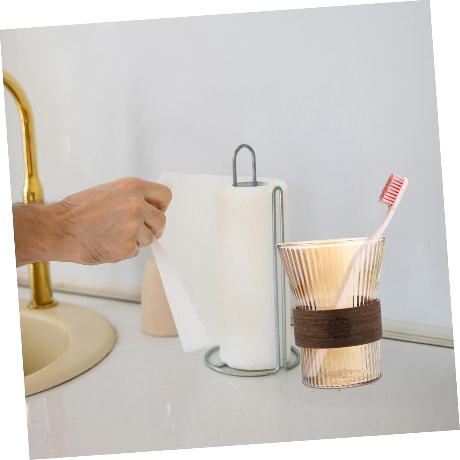 MAGICLULU Elegant Glass Toothbrush Cup