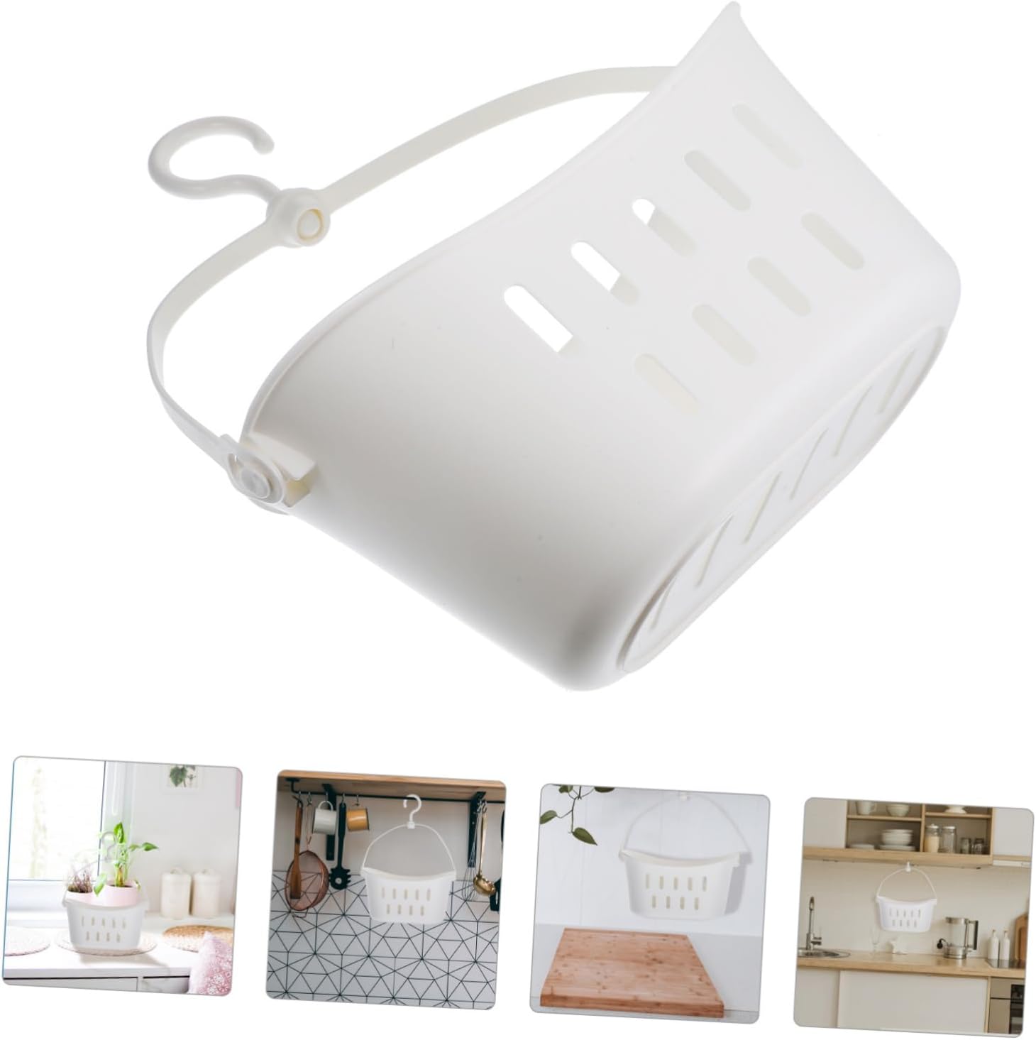 Mikinona Small Plastic Hanging Basket for Organizing Bathroom Kitchen Supplies
