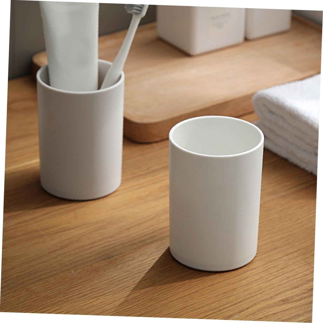 Cabilock Reusable Stylish Bathroom Tumbler Cup Set for Toothbrush Mouthwash