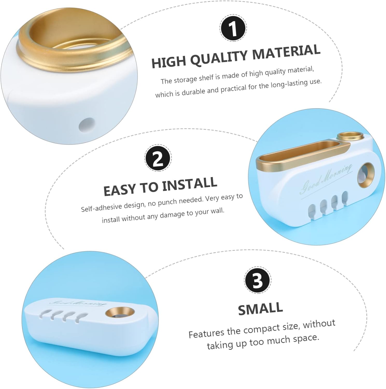 Wall-Mounted Toothbrush Toothpaste Organizer