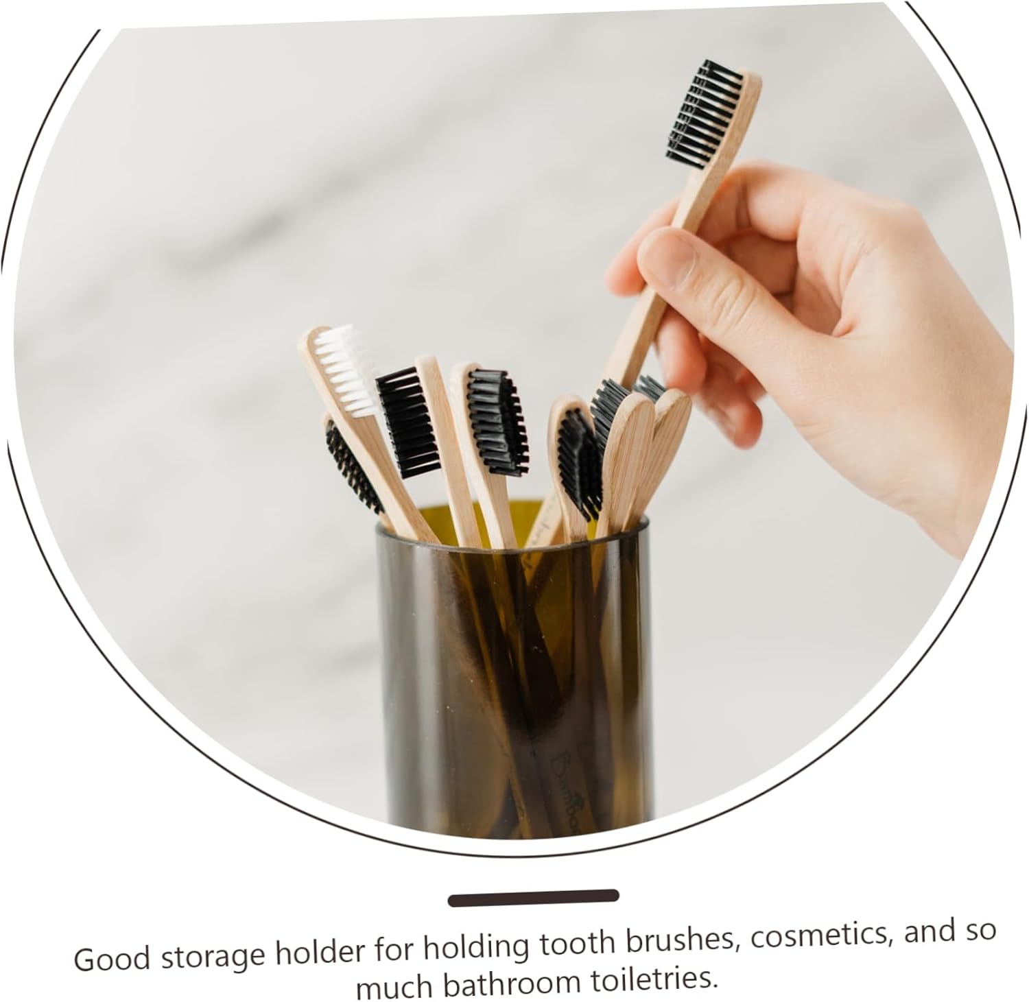 Wall-Mounted Toothbrush Holder with Glass Storage Case Space-Saving Bathroom Organizer