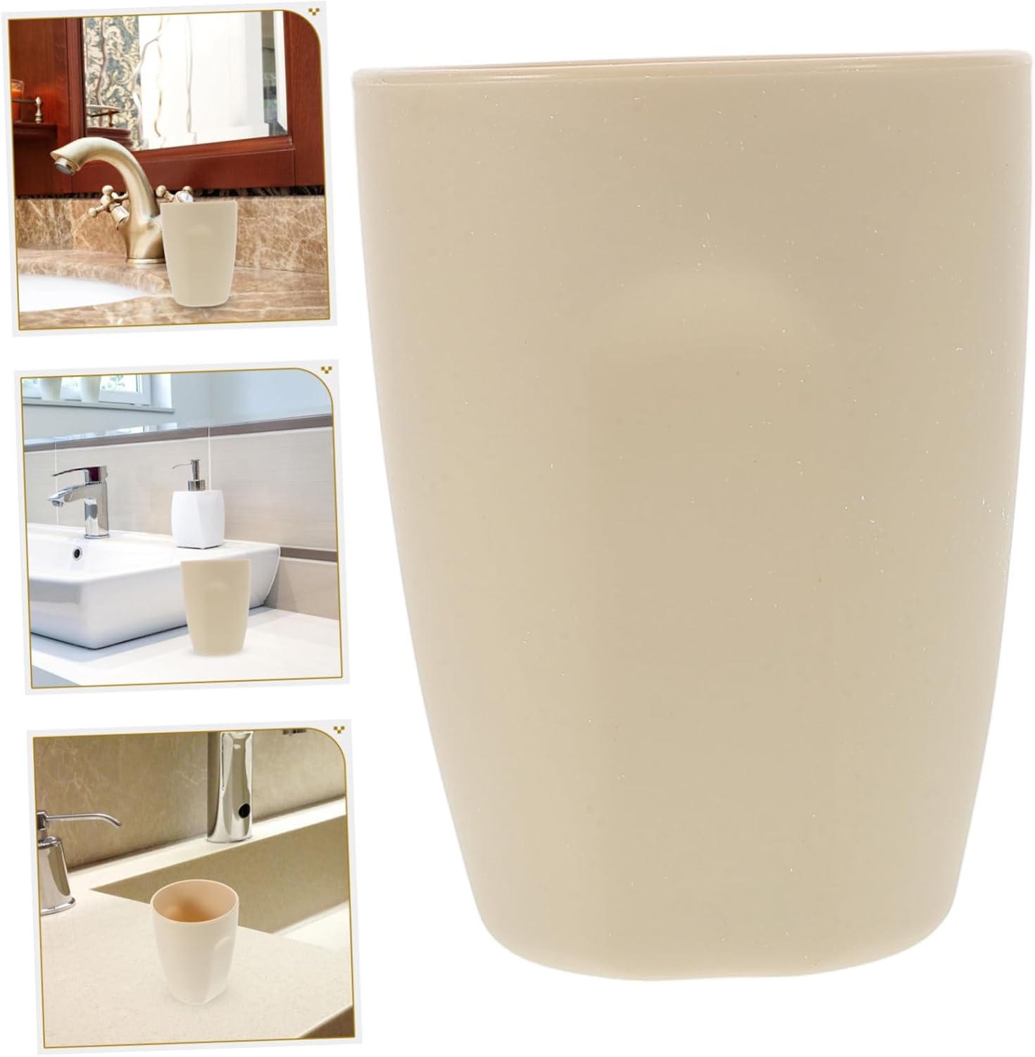Beaupretty Simple Beige Toothbrush Cup Portable Rinsing Mug