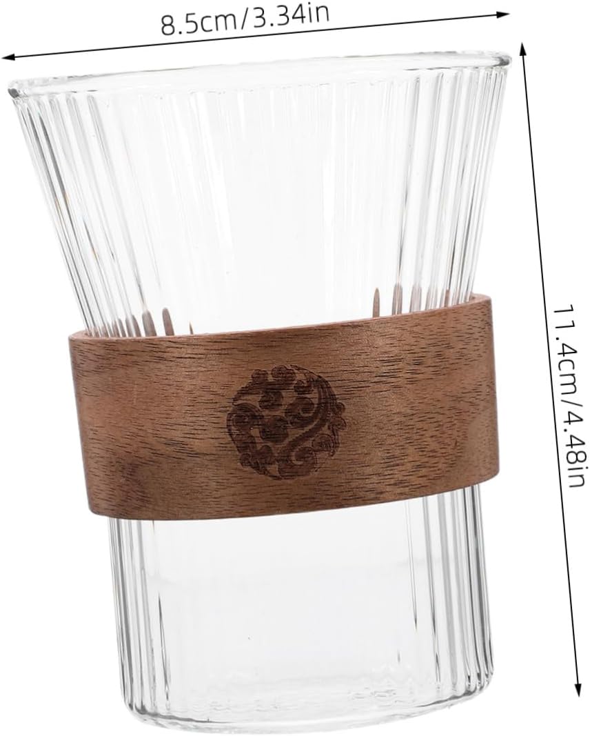 Cabilock Glass Toothbrush Cup with Wooden Handle