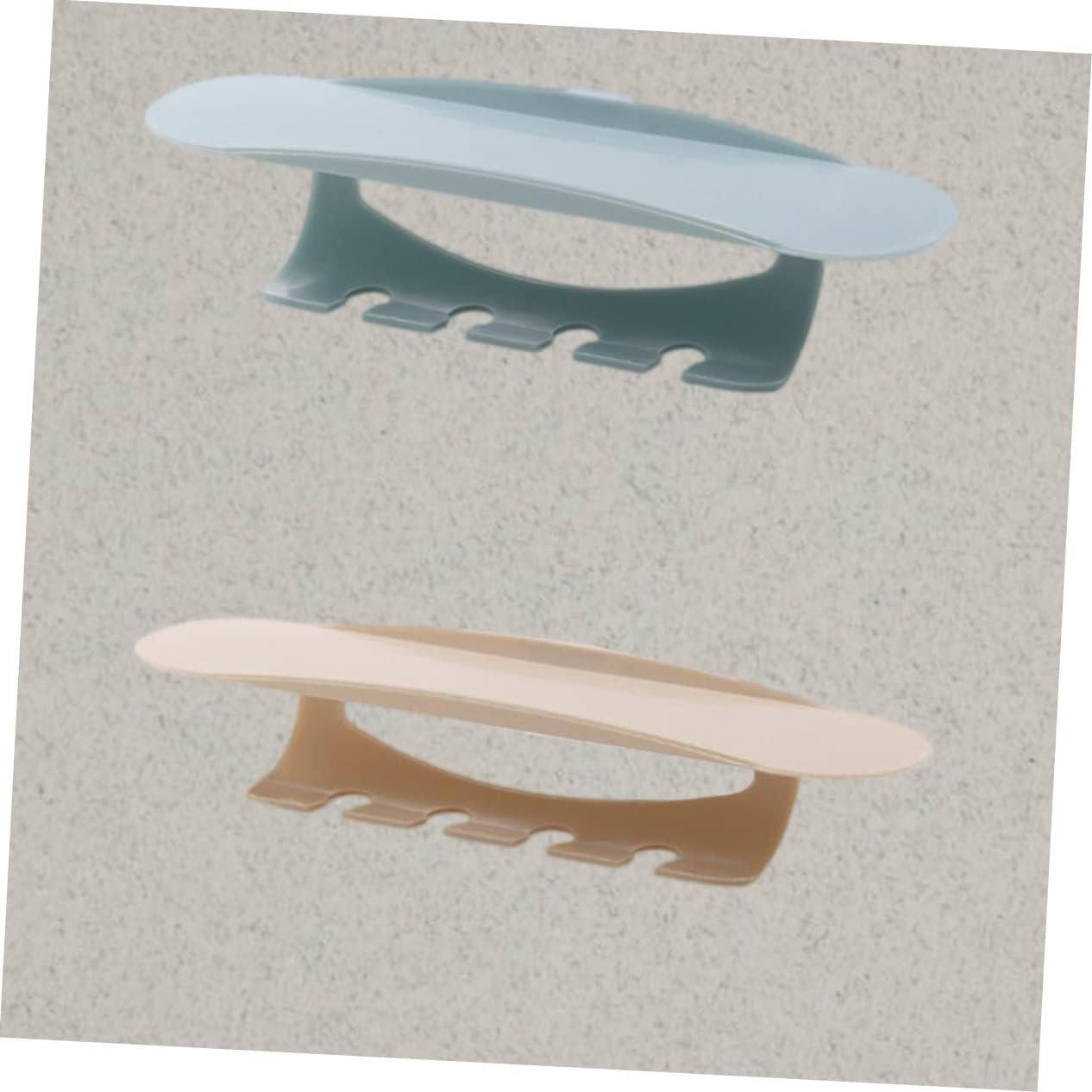 2-Piece Wall-Mounted Toothbrush Holder Organizer with Punch Design