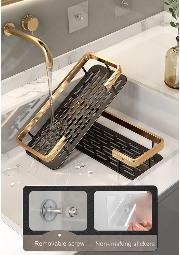Sturdy Golden Standing Shower Caddy