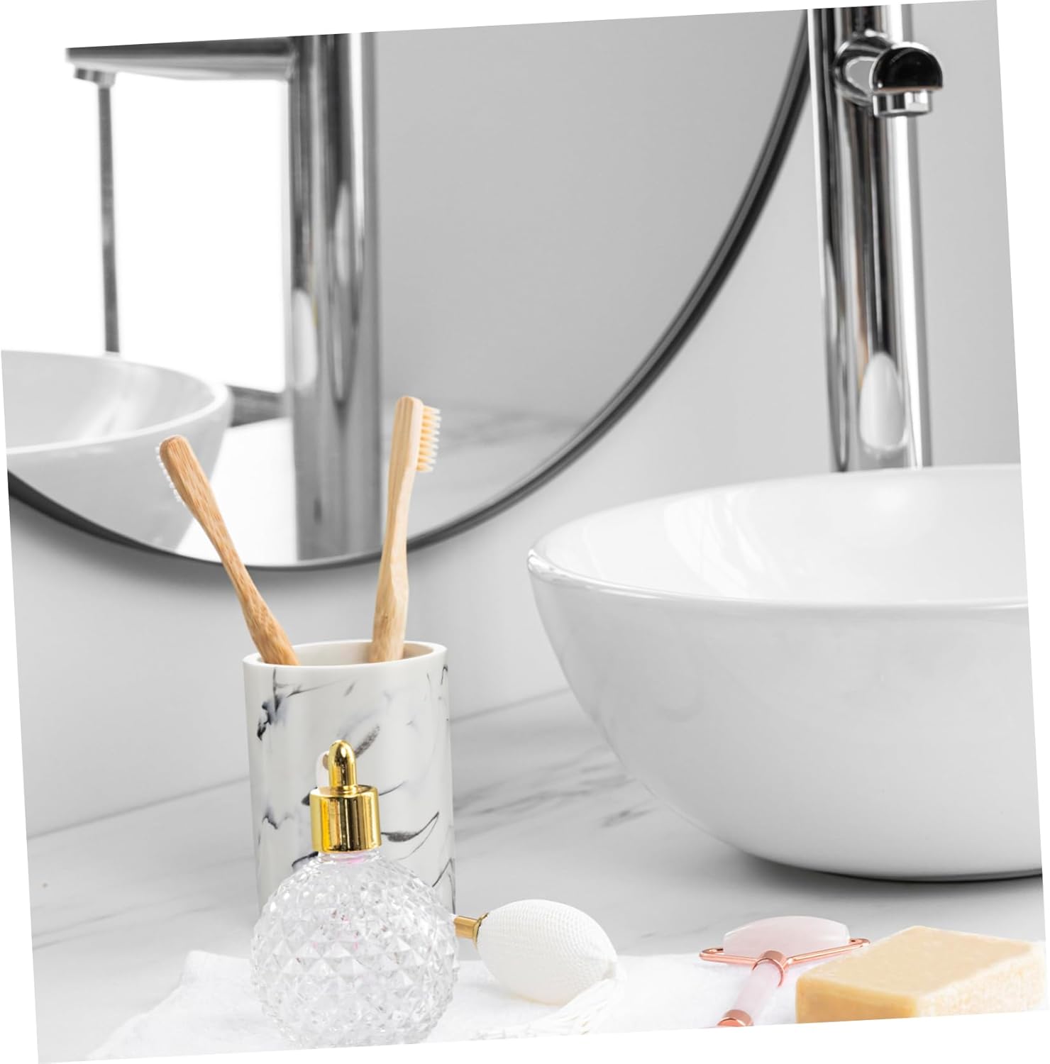 Unique Gargle Cup - Adorable Marbling Bathroom Brush Holder for Kids