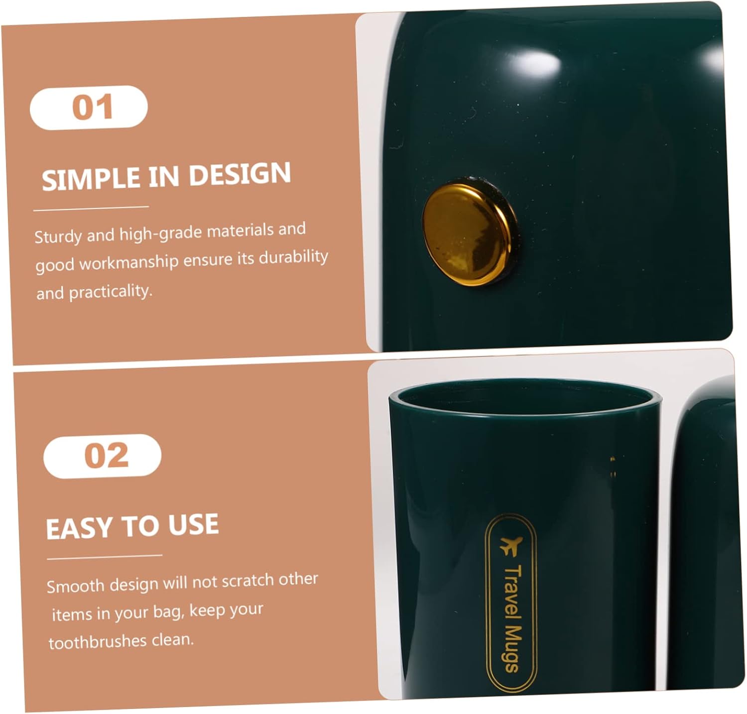 1Set Portable Toothbrush Holder for Travel and Home Use