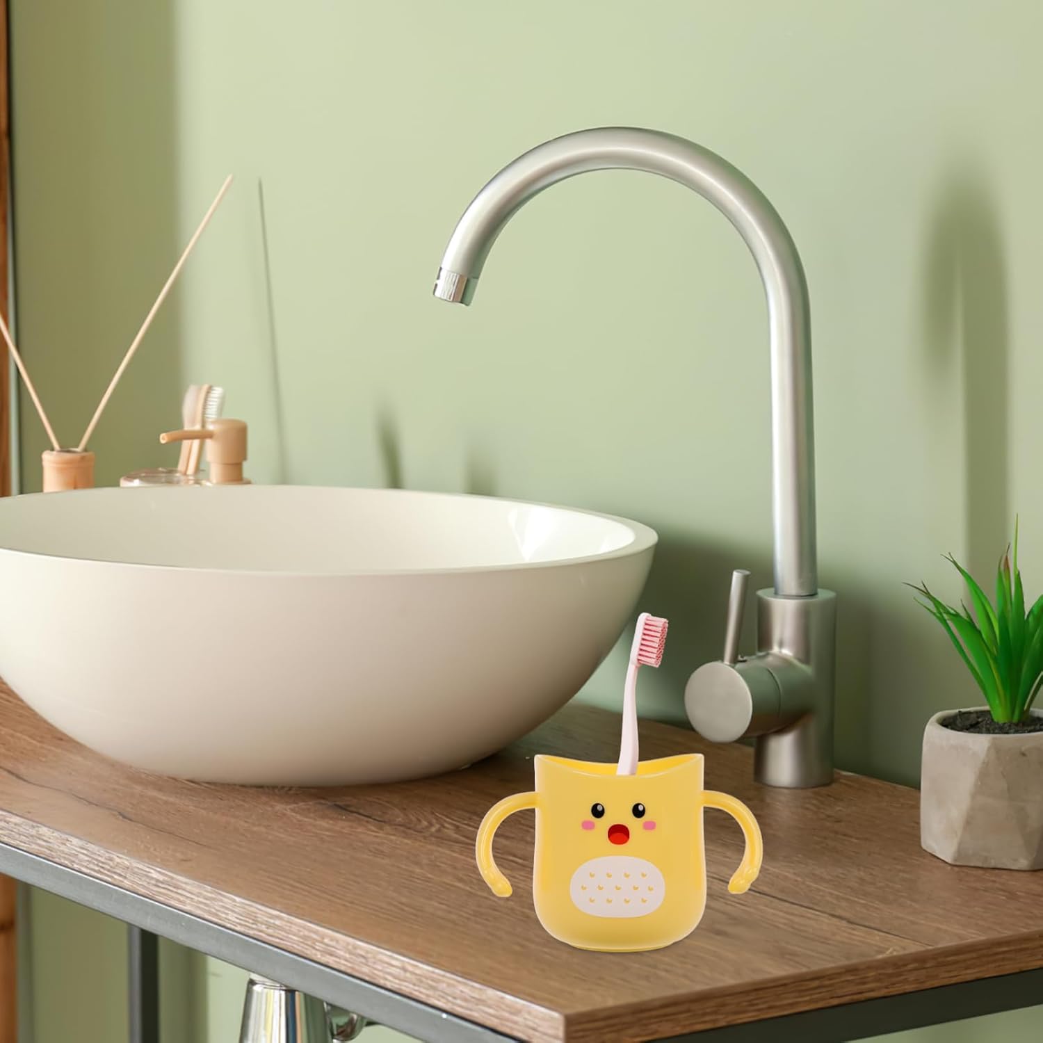 TOYANDONA Double-Handled Kids Toothbrush Cup