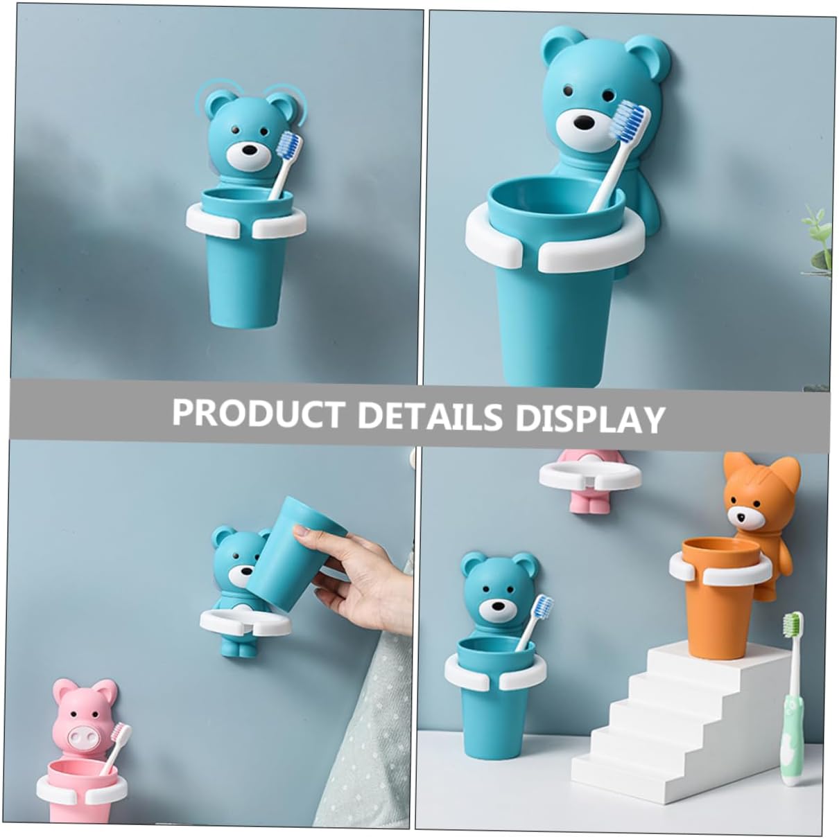 Love Your with Beavorty - Wall-Mounted Cartoon Toothbrush Organizer for Kids