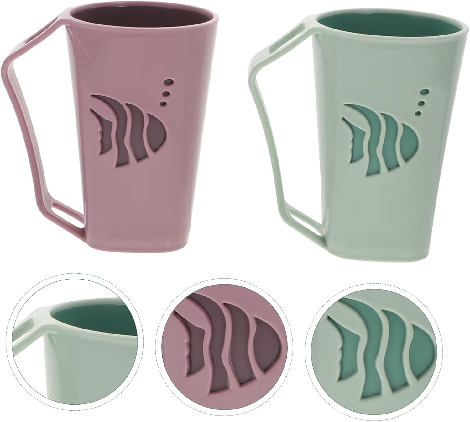 Double Trouble Toothpaste Toothbrush Tumbler Cups Set with 2 Reusable Modern Design