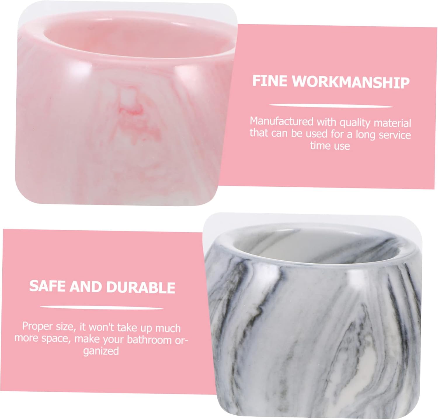 compact 3Pcs Marbling Electric Toothbrush Holder Ceramic for Bathroom Organization