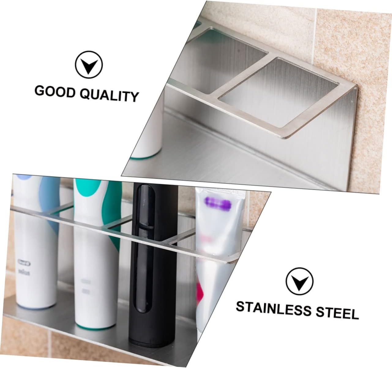 Stainless Steel Toothbrush Holder with Slots