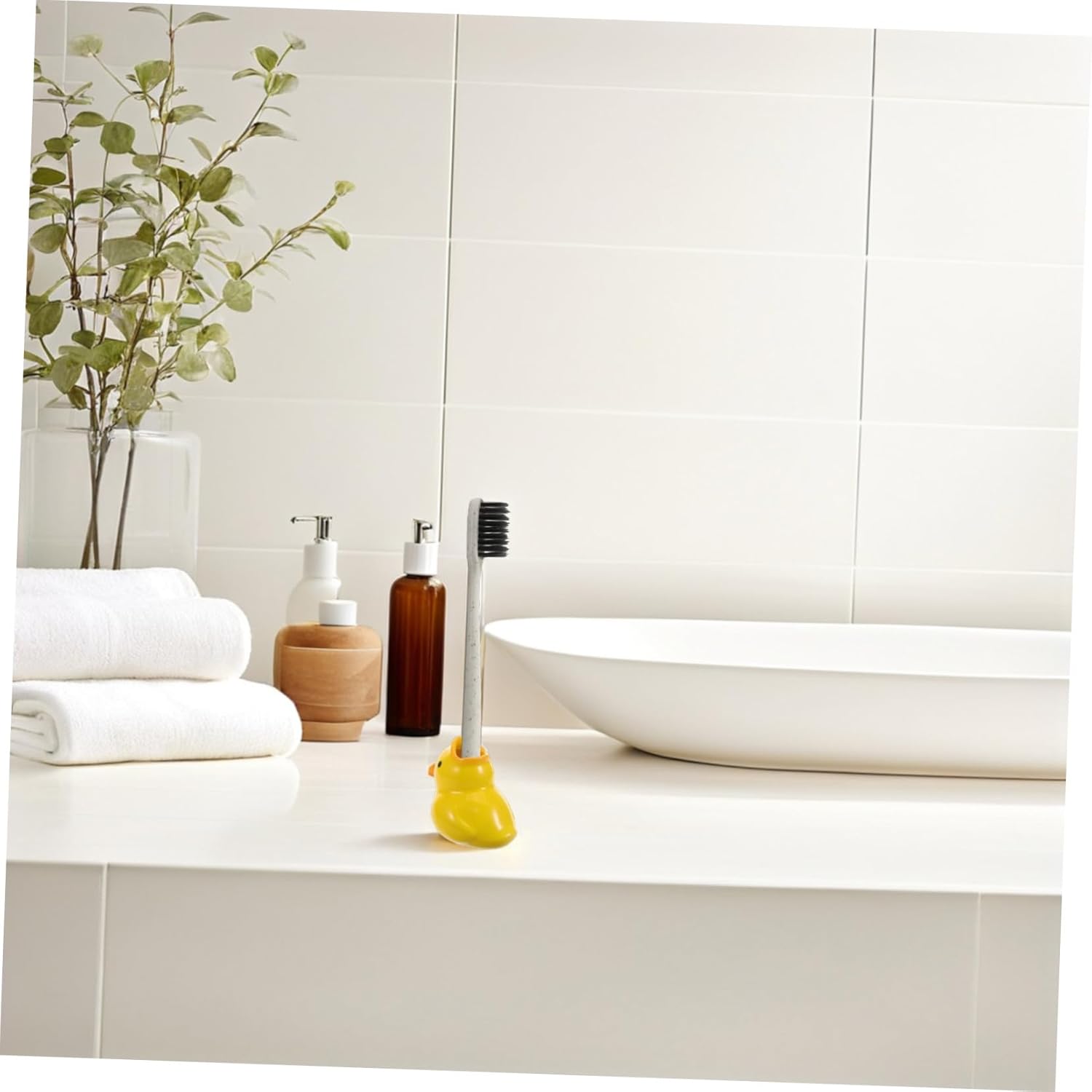 Ceramic Cartoon Toothbrush Holder for Bathroom Storage