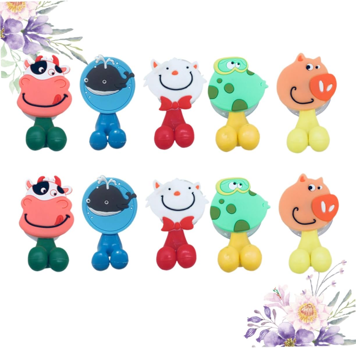 10pc Cartoon Wall Toothbrush Holder for Kids