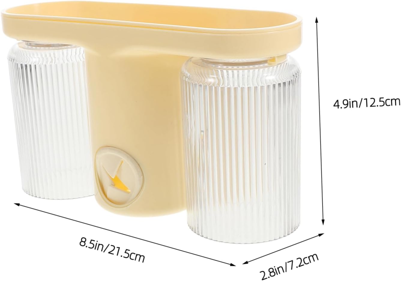 Cabilock Wall Mount Toothbrush Holder Dual Cup No Drill Installation