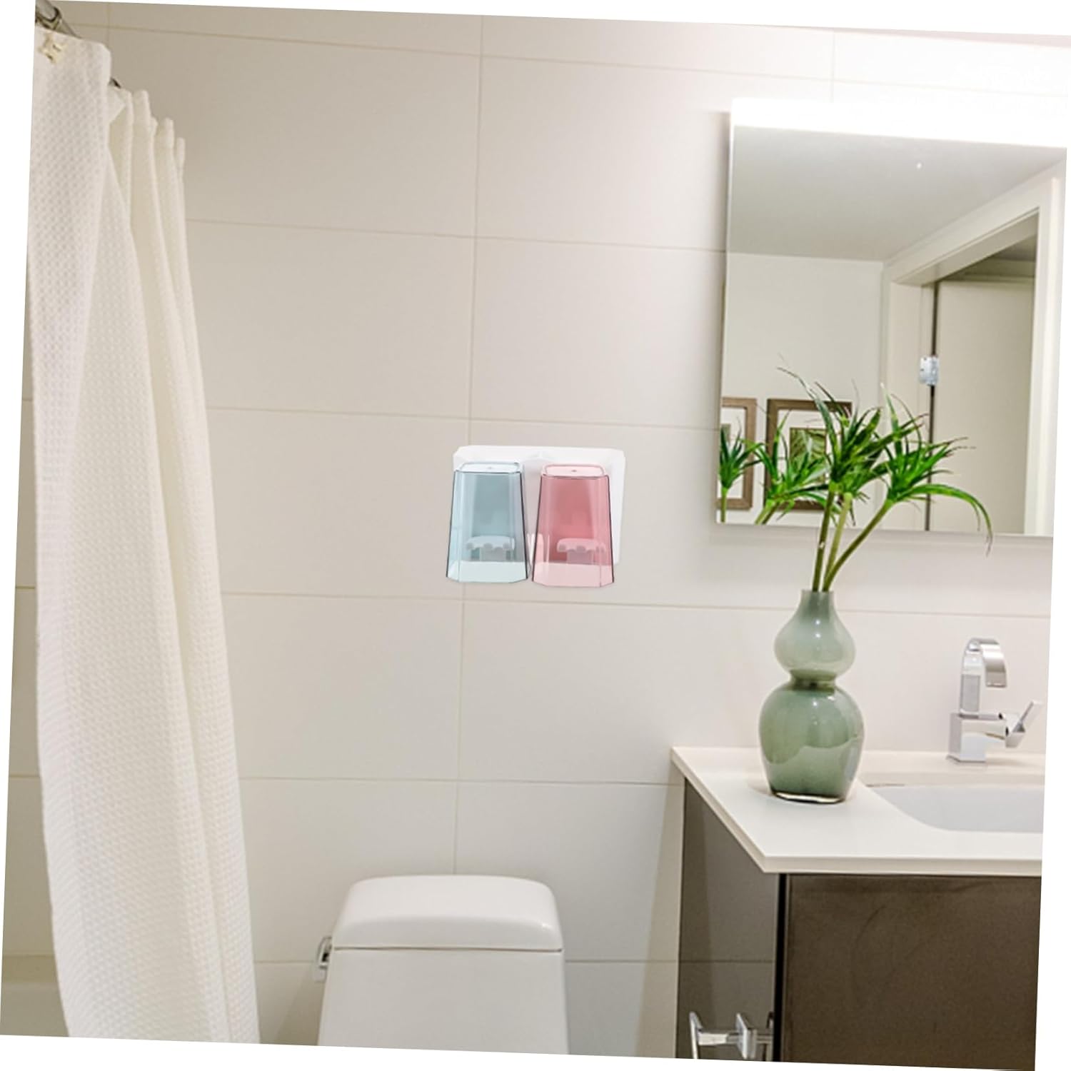 Cabilock Wall Mounted Cup Holder for Bathroom Storage