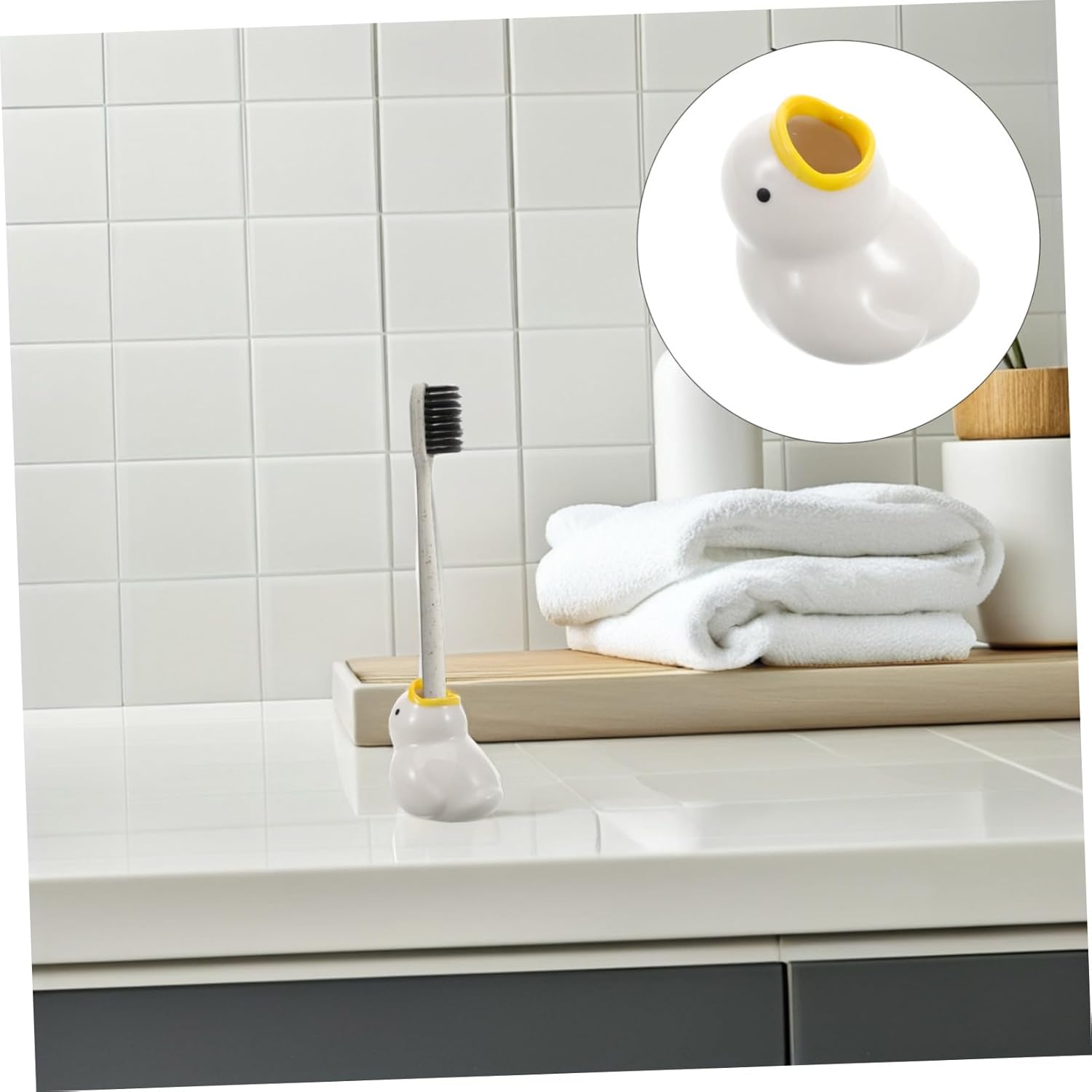 Modern Ceramic Toothbrush Holder Cute Organizer for Bathroom 1