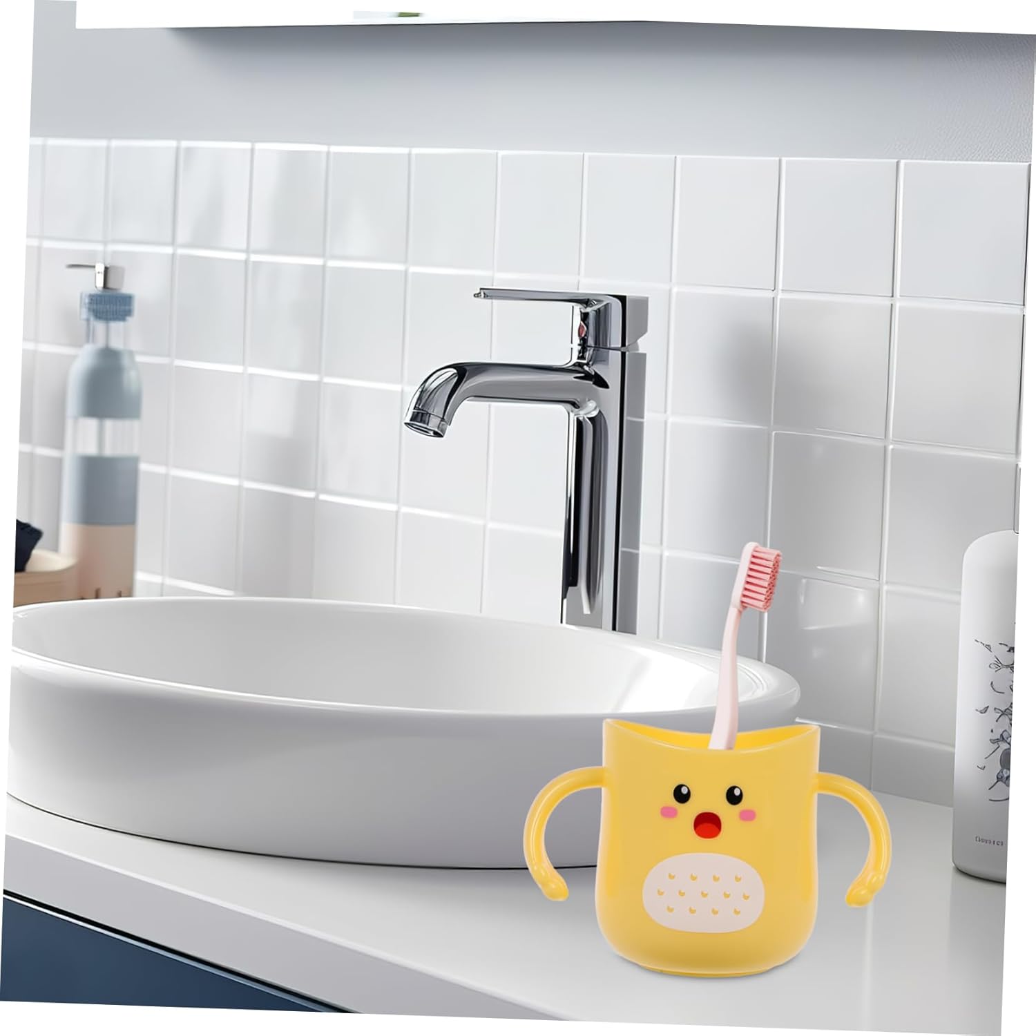 Ergonomic Cartoon Toothbrush Cup tumbler for Boys Durable Easy to Clean