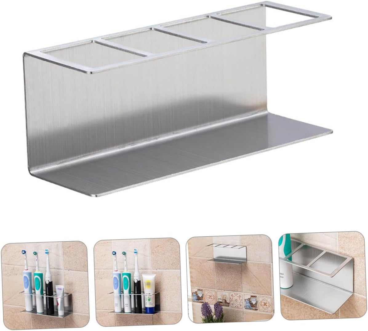 Stainless Steel Toothbrush Holder with Slots