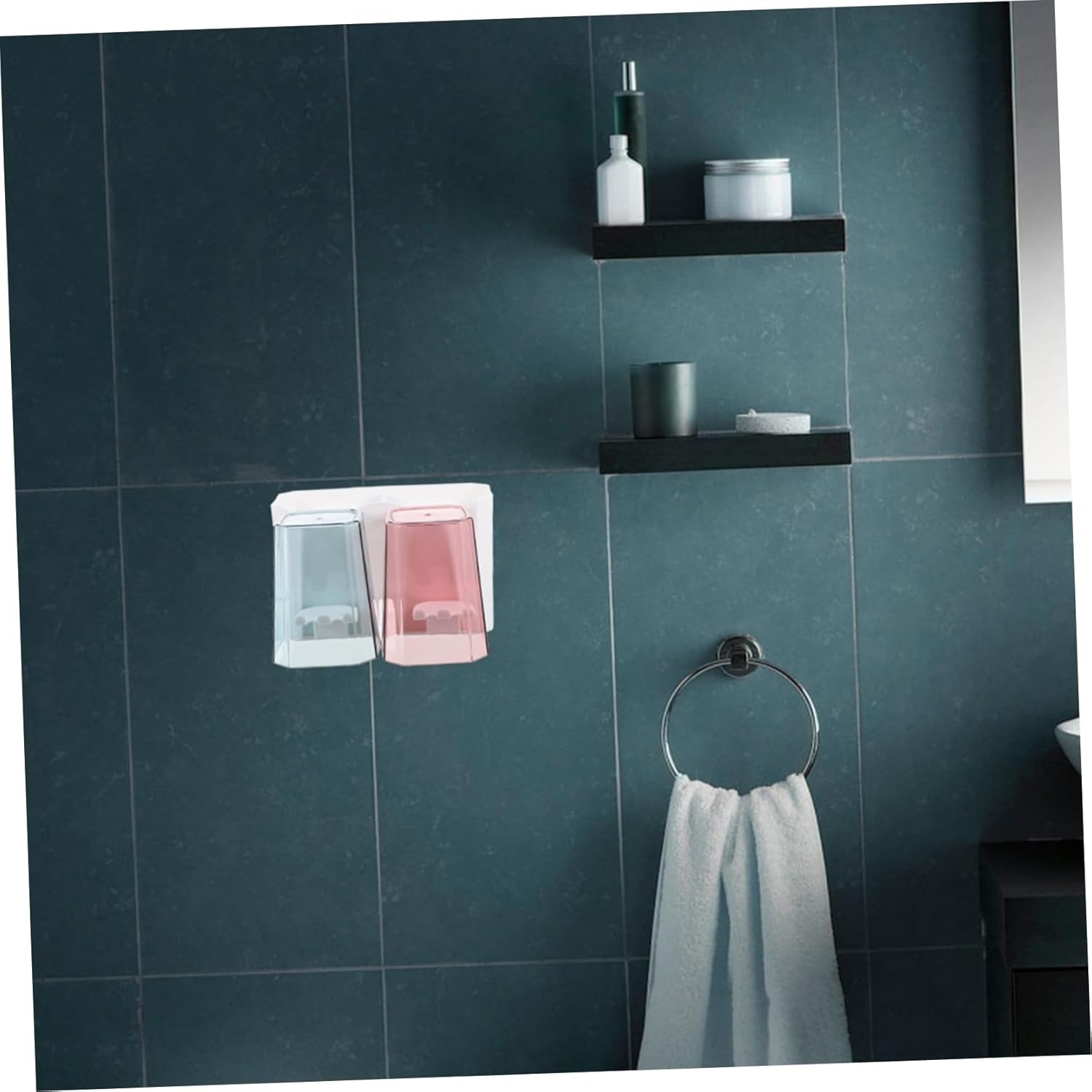 Cabilock Wall Mounted Cup Holder for Bathroom Storage