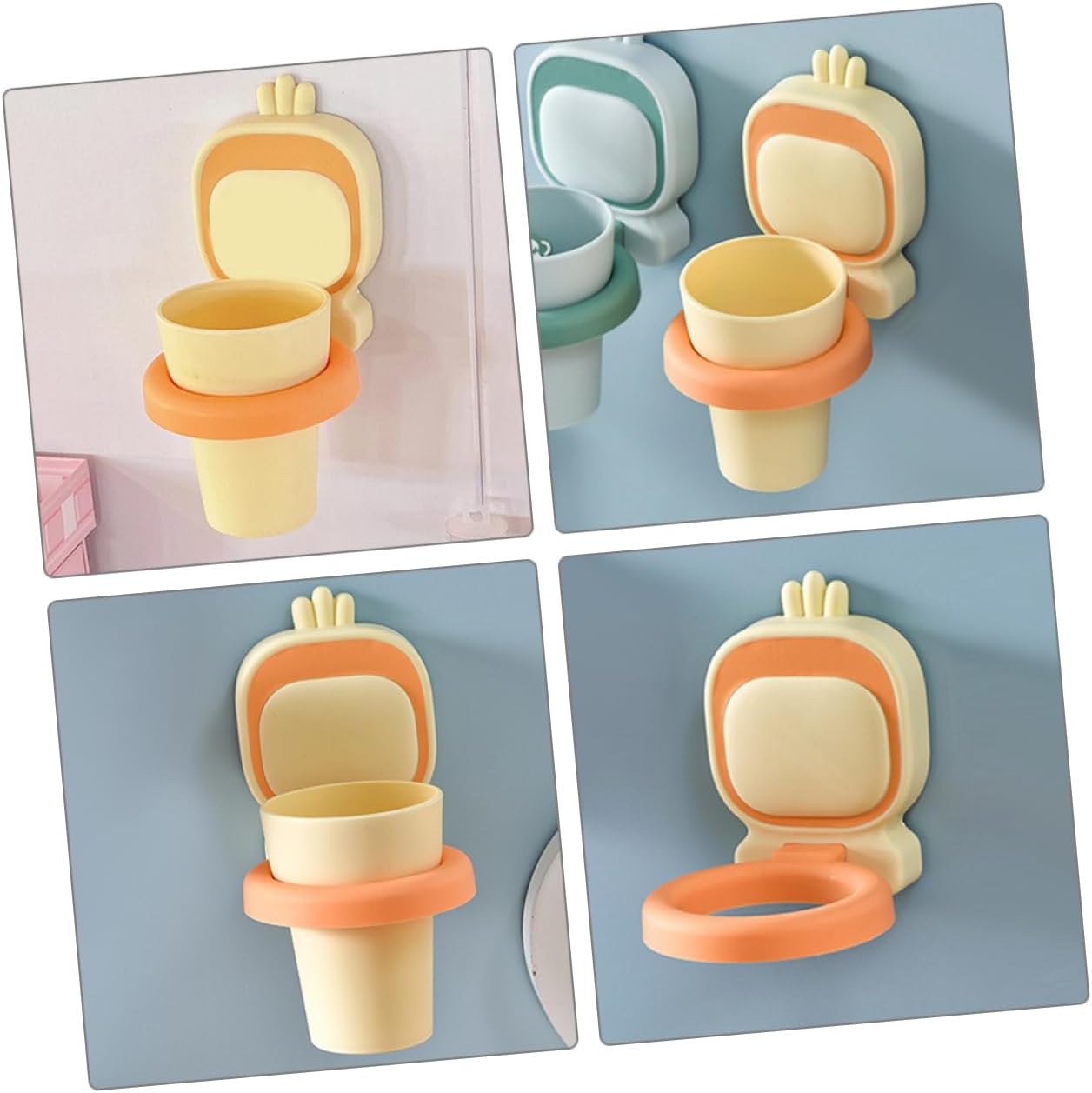 Eco-Friendly Toothbrush Cup - Wall-Mounted Organizer for Smooth Surfaces