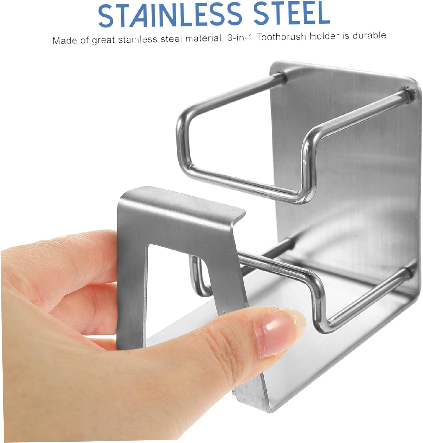 Stainless Steel Wall-Mounted Toothbrush and Cup Holder