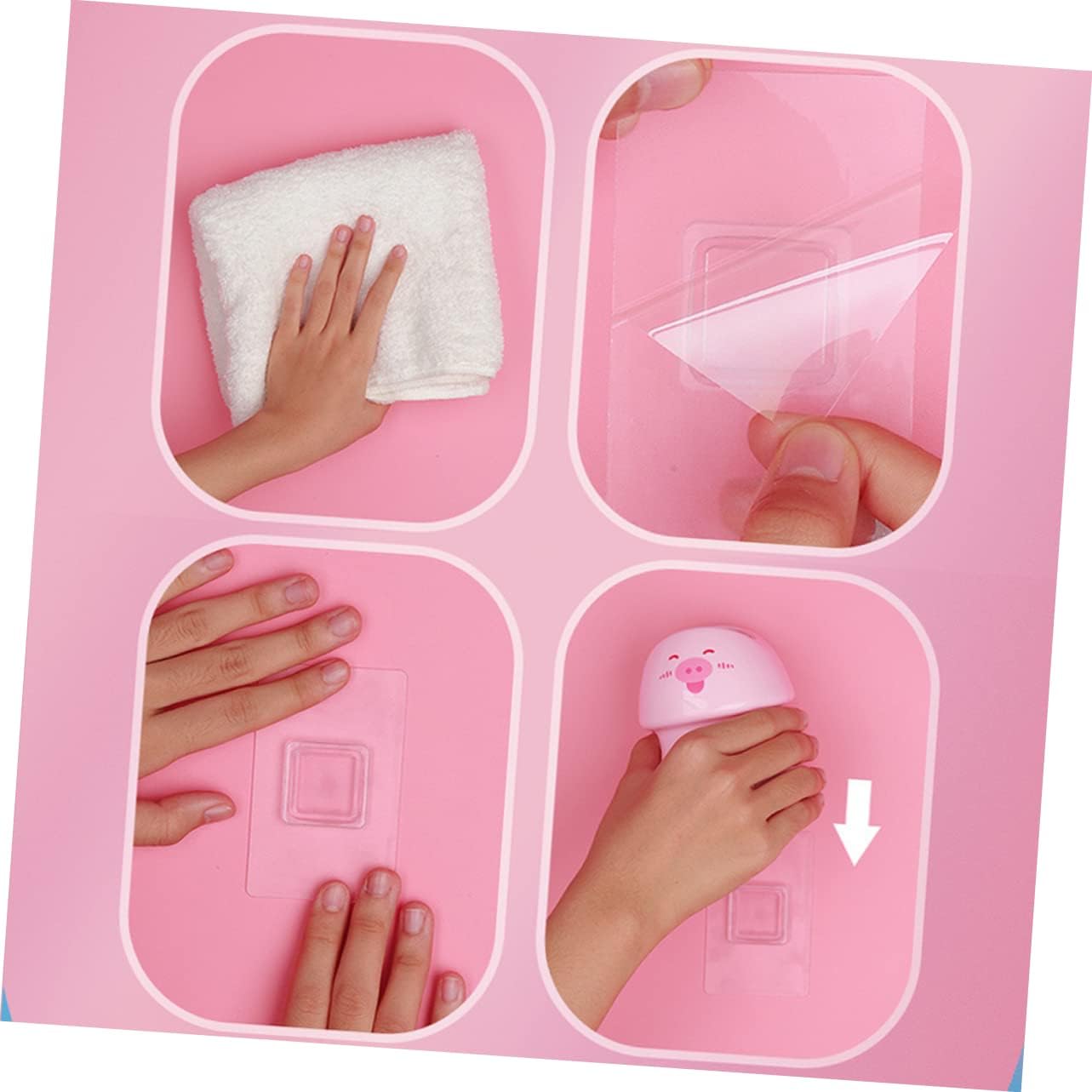Adorable Pink Toothbrush Holder Wall-Mounted Automatic Toothpaste Squeezer