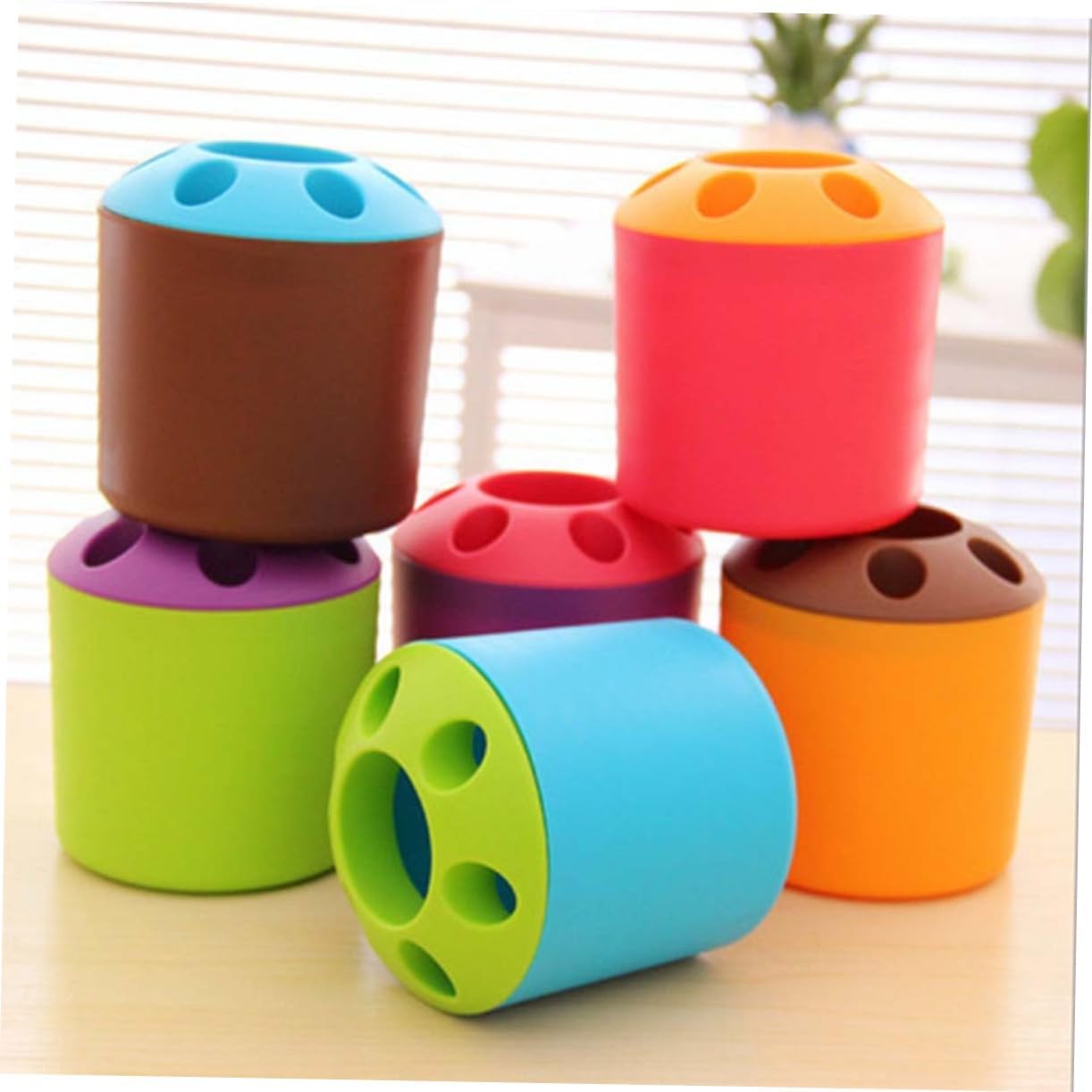 STOBAZA - Large Toothbrush Holder with Toothpaste Storage - Easy Bathroom Organizer