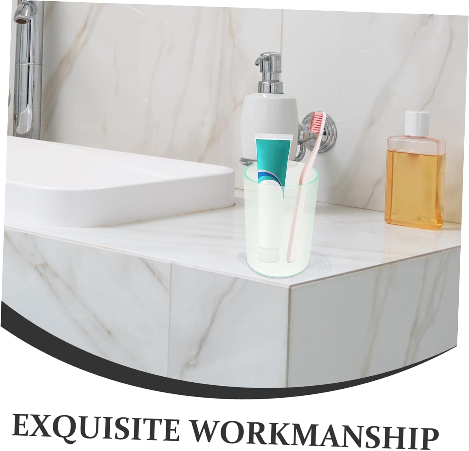 IWOWHERO Transparent Toothbrush Cup for Adults