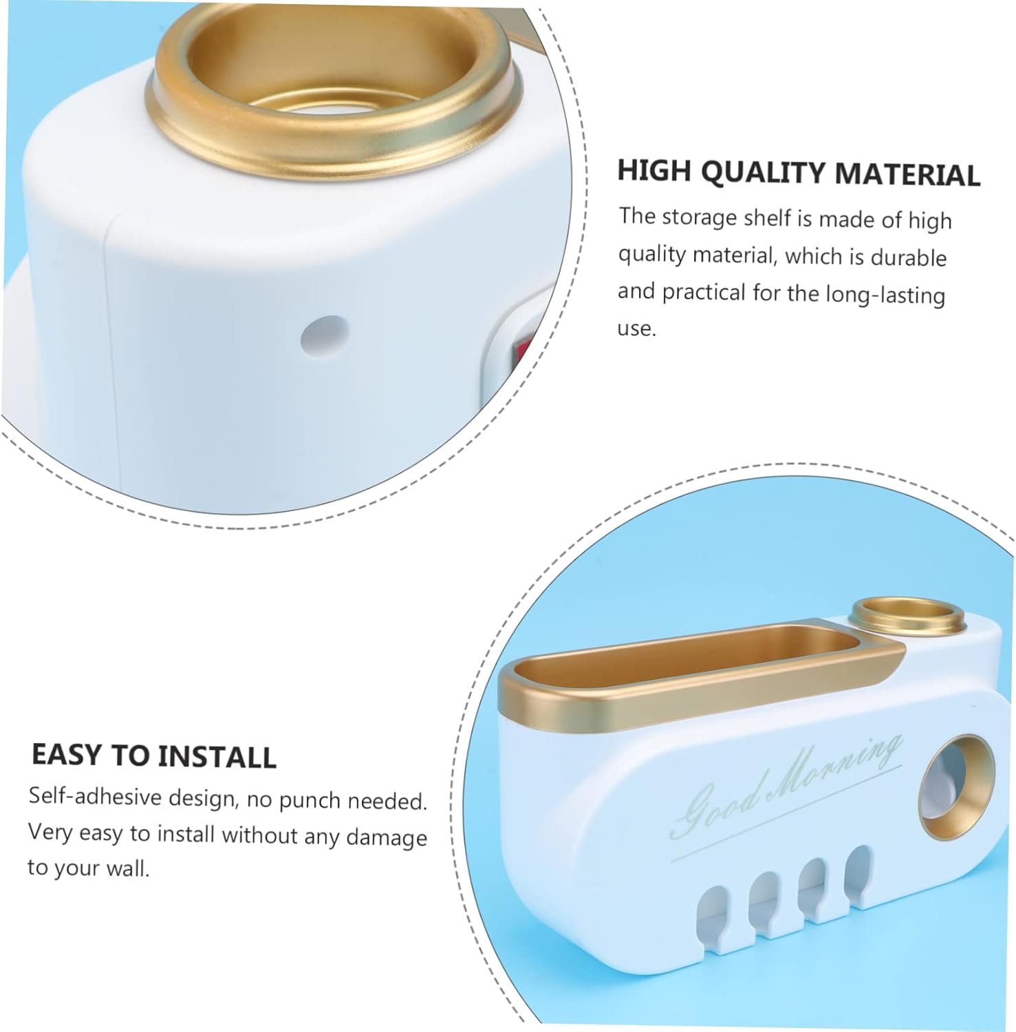 Wall-Mounted Toothbrush Toothpaste Organizer