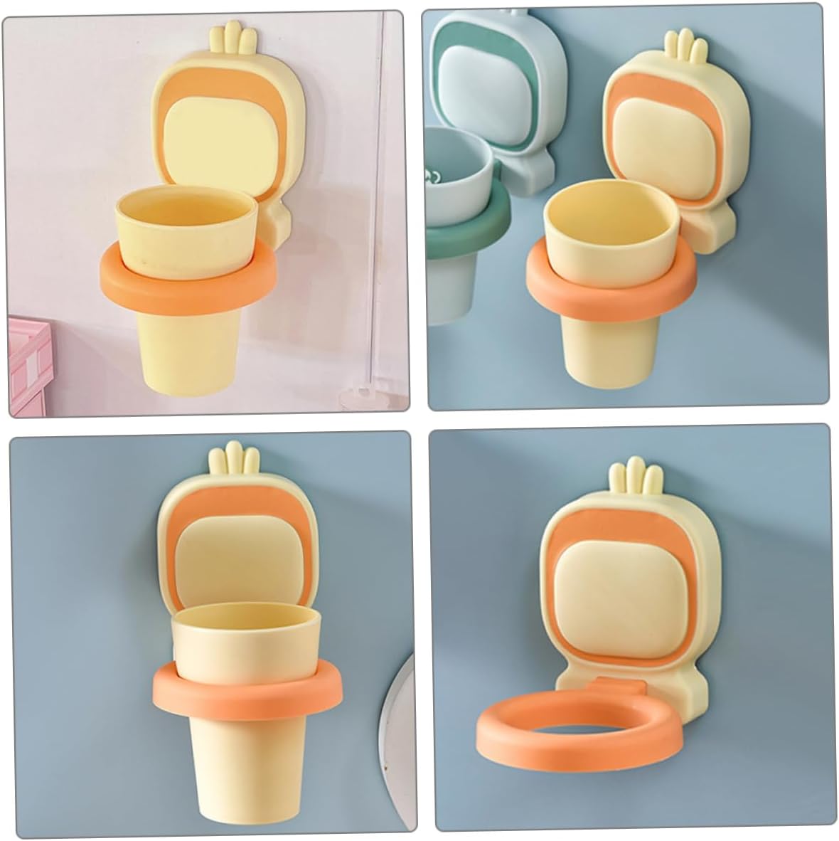 Cute Wall-Mounted Toothbrush Holder for Boys Girls in Bathroom