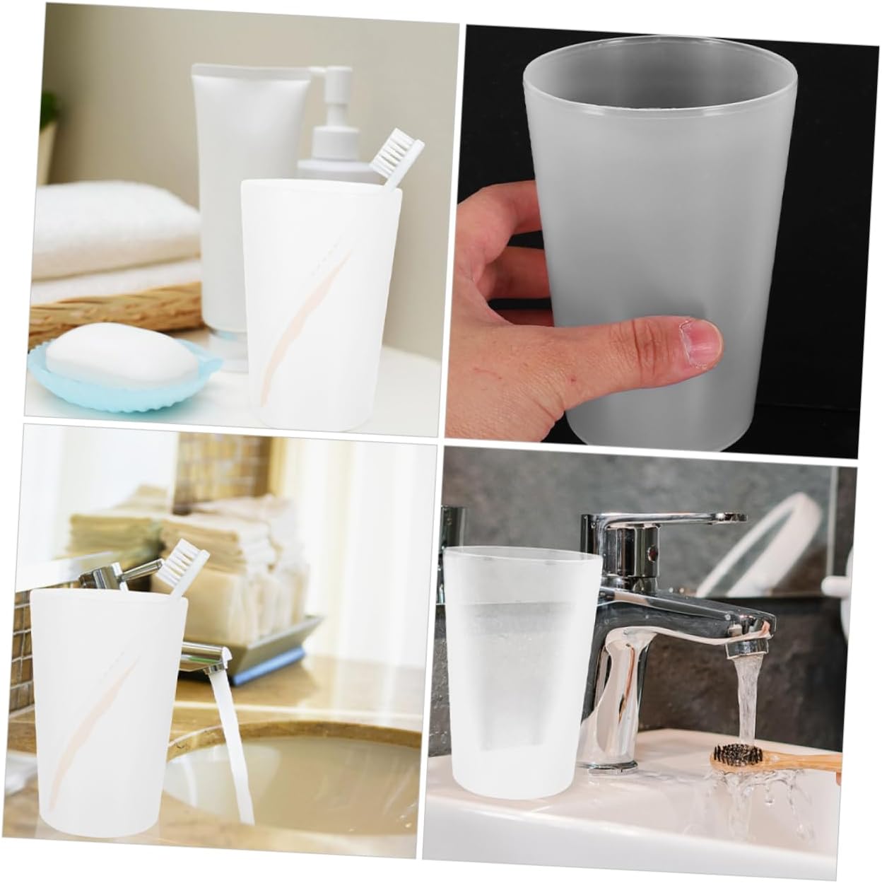 Stylish 12-Pack Reusable Bathroom Cups for Home Travel