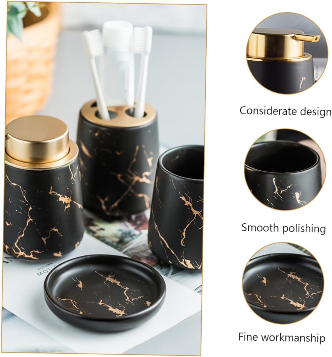 Elegant Toothbrush Holder with Multi-Use Pieces