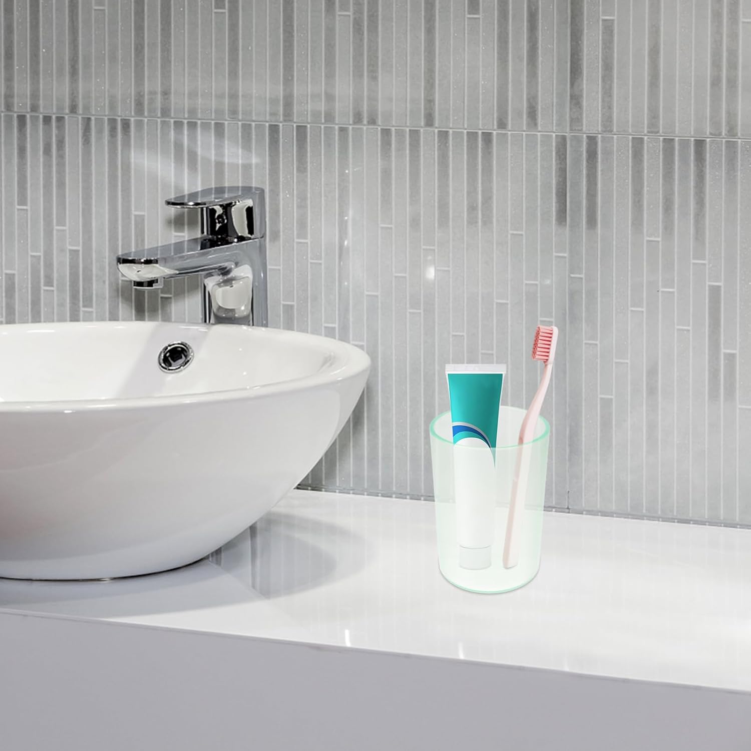 Comfort Design LIFKICH Transparent Toothbrush Cup Gargle Mug for Adults