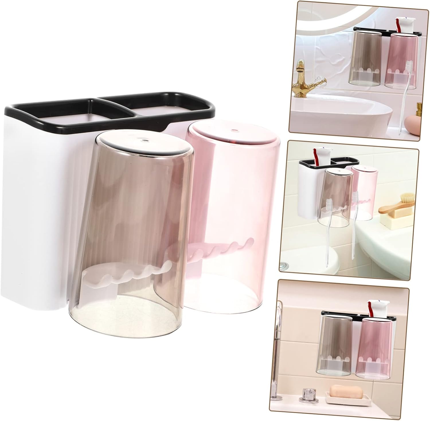 Space-Saving Wall-Mounted Toothbrush Holder Set