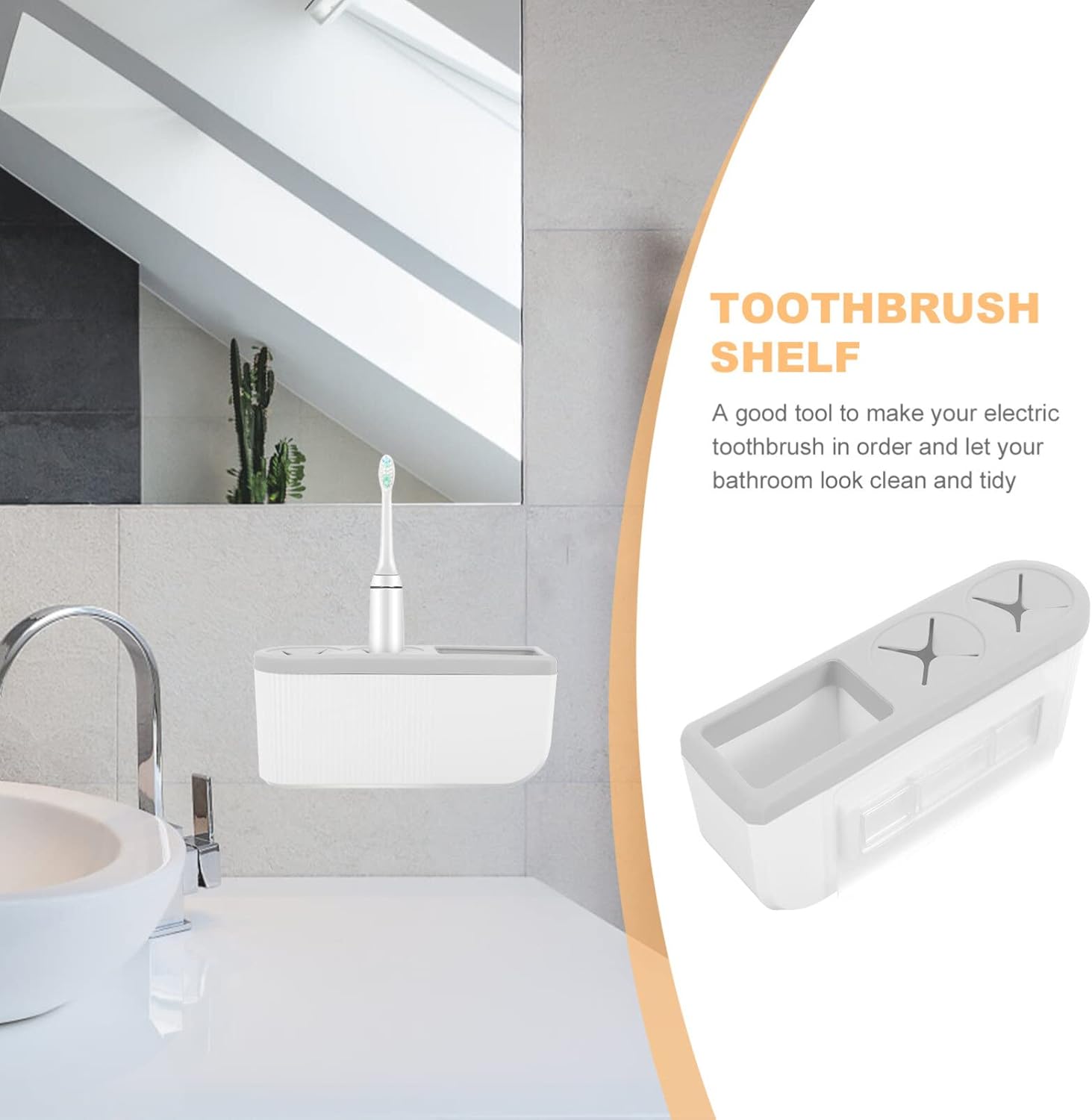 Cabilock Wall-Mounted Electric Toothbrush Holder Drain-Free